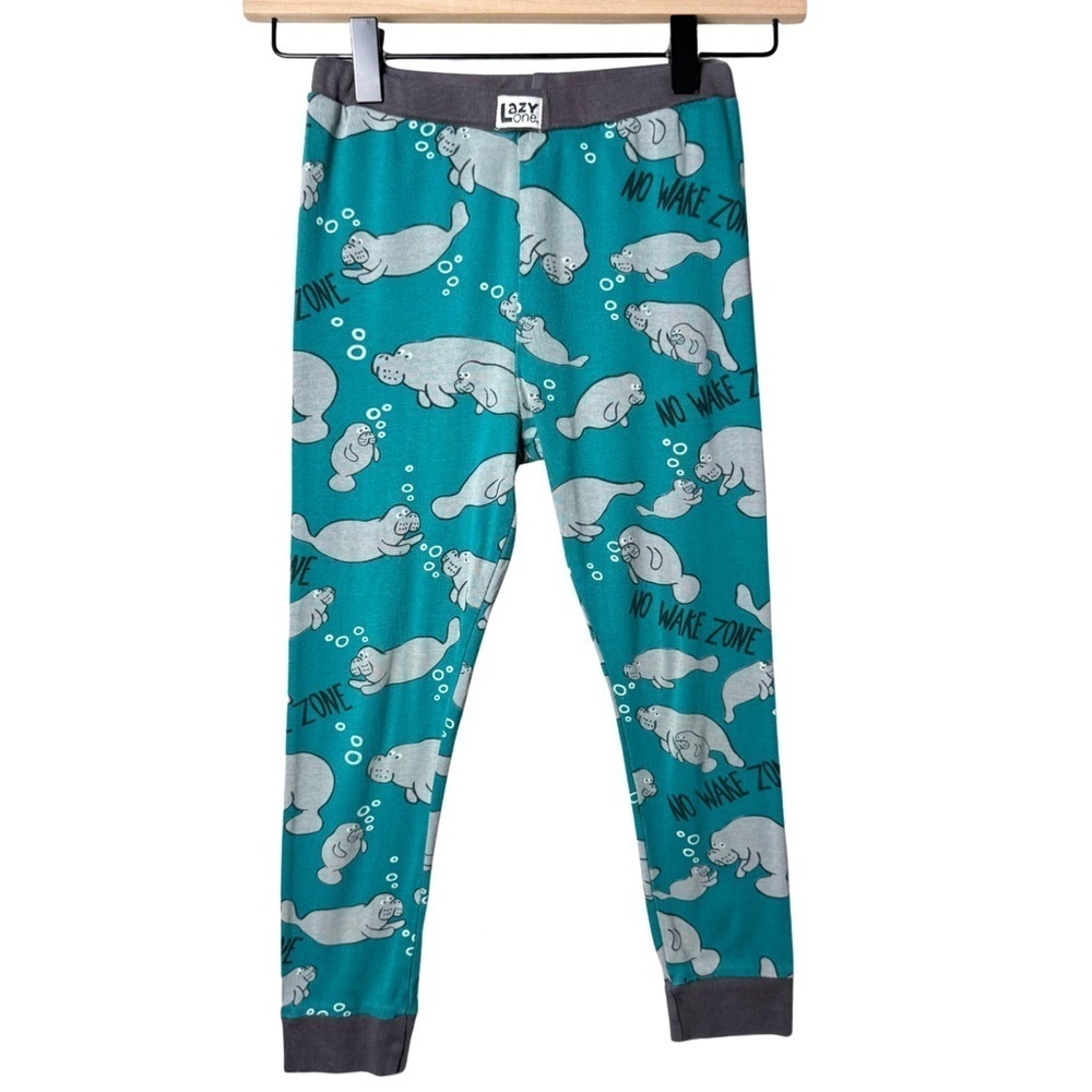 Lazy One Toddler No Wake Zone Manatee Pajama Pant 100% Cotton size 6 Pants Only